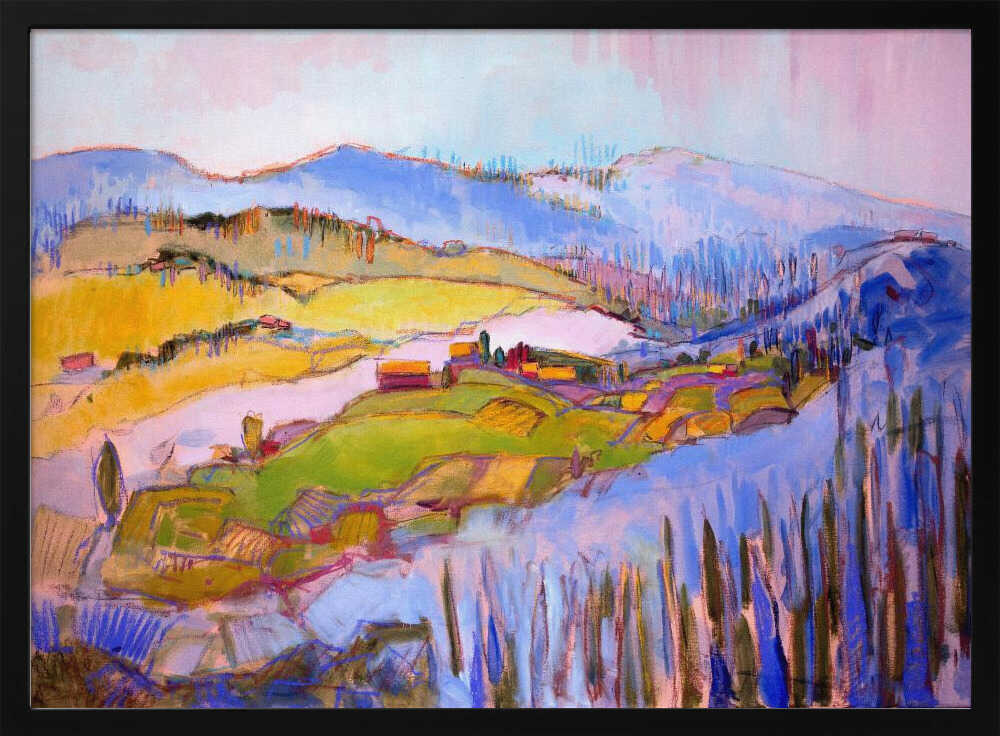 Colorful Hillscape - Stretched Canvas, Poster or Fine Art Print - I Heart Wall Art - Poster Print, Canvas Print or Framed Art Print