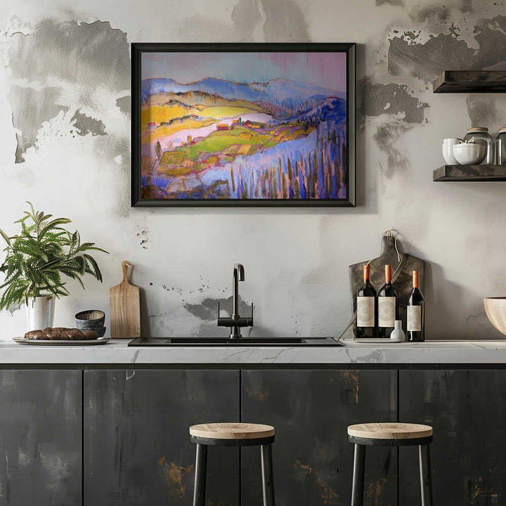 Colorful Hillscape - Stretched Canvas, Poster or Fine Art Print - I Heart Wall Art - Poster Print, Canvas Print or Framed Art Print