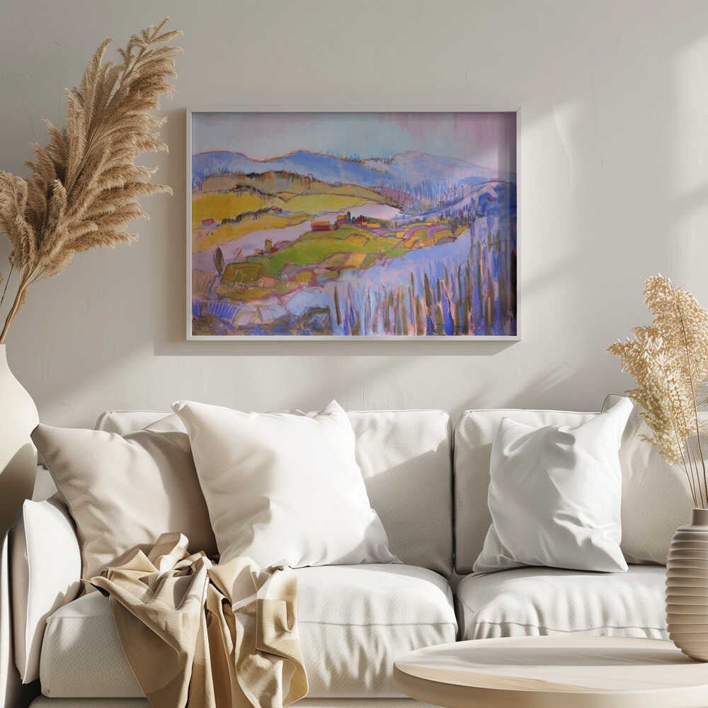 Colorful Hillscape - Stretched Canvas, Poster or Fine Art Print - I Heart Wall Art - Poster Print, Canvas Print or Framed Art Print