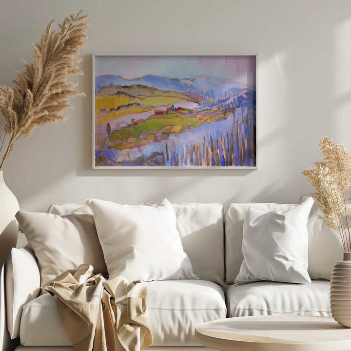 Colorful Hillscape - Stretched Canvas, Poster or Fine Art Print - I Heart Wall Art - Poster Print, Canvas Print or Framed Art Print