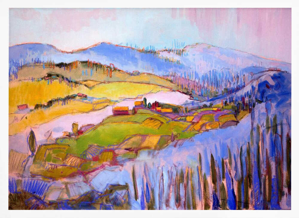 Colorful Hillscape - Stretched Canvas, Poster or Fine Art Print - I Heart Wall Art - Poster Print, Canvas Print or Framed Art Print