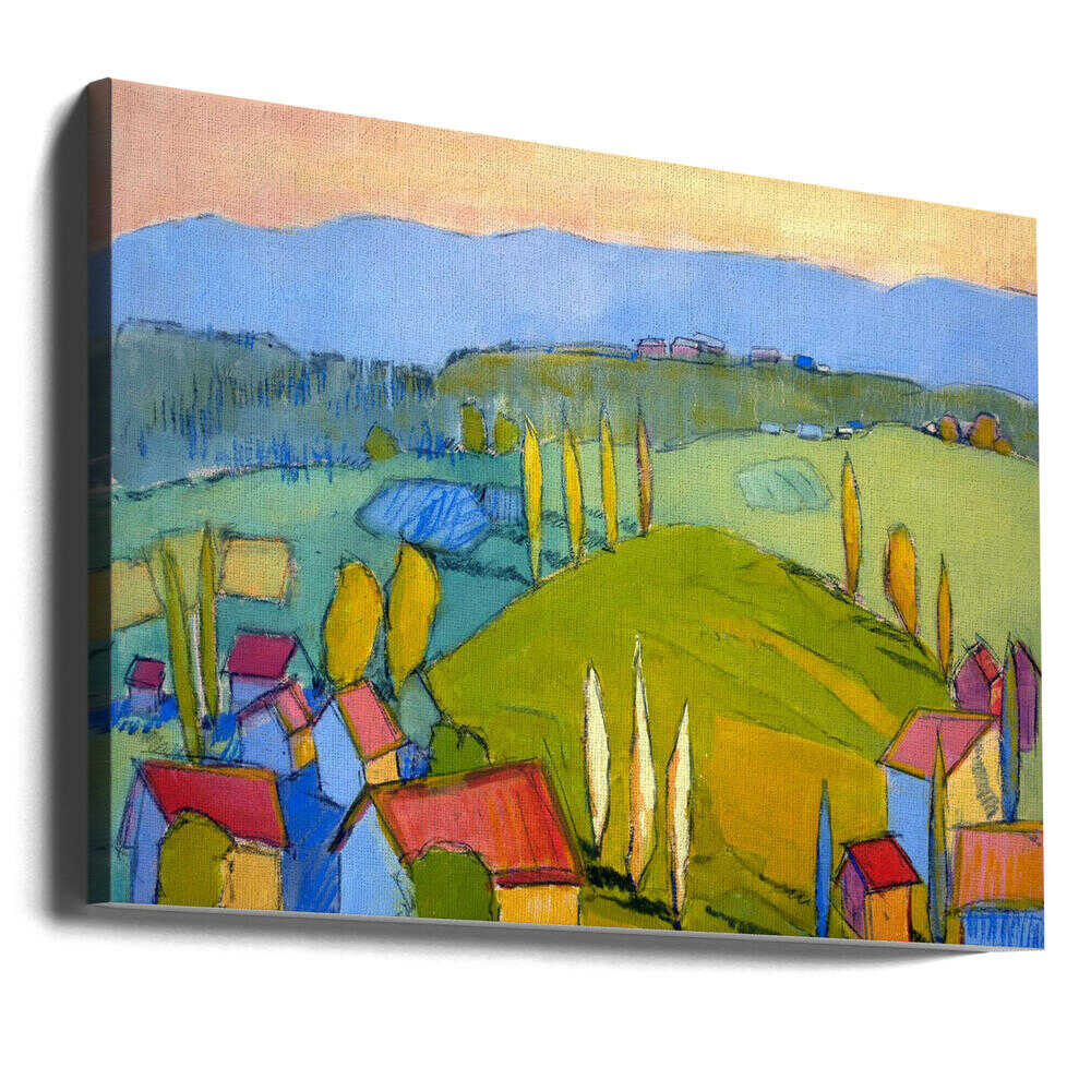 Colorful Hillscape - Stretched Canvas, Poster or Fine Art Print - I Heart Wall Art - Poster Print, Canvas Print or Framed Art Print