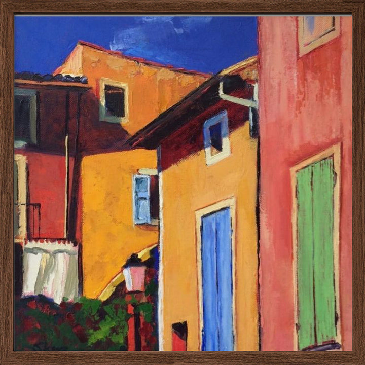Colorful Houses - Square Stretched Canvas, Poster or Fine Art Print I Heart Wall Art