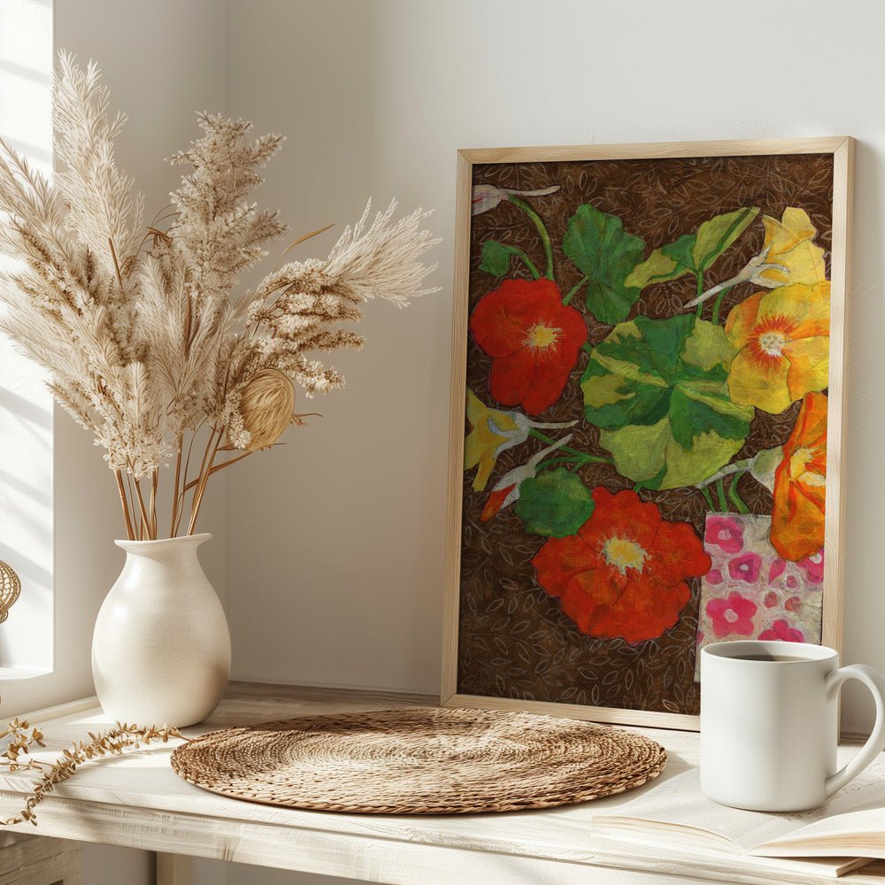 Colorful Nasturtium Flowers - Stretched Canvas, Poster or Fine Art Print - I Heart Wall Art - Poster Print, Canvas Print or Framed Art Print