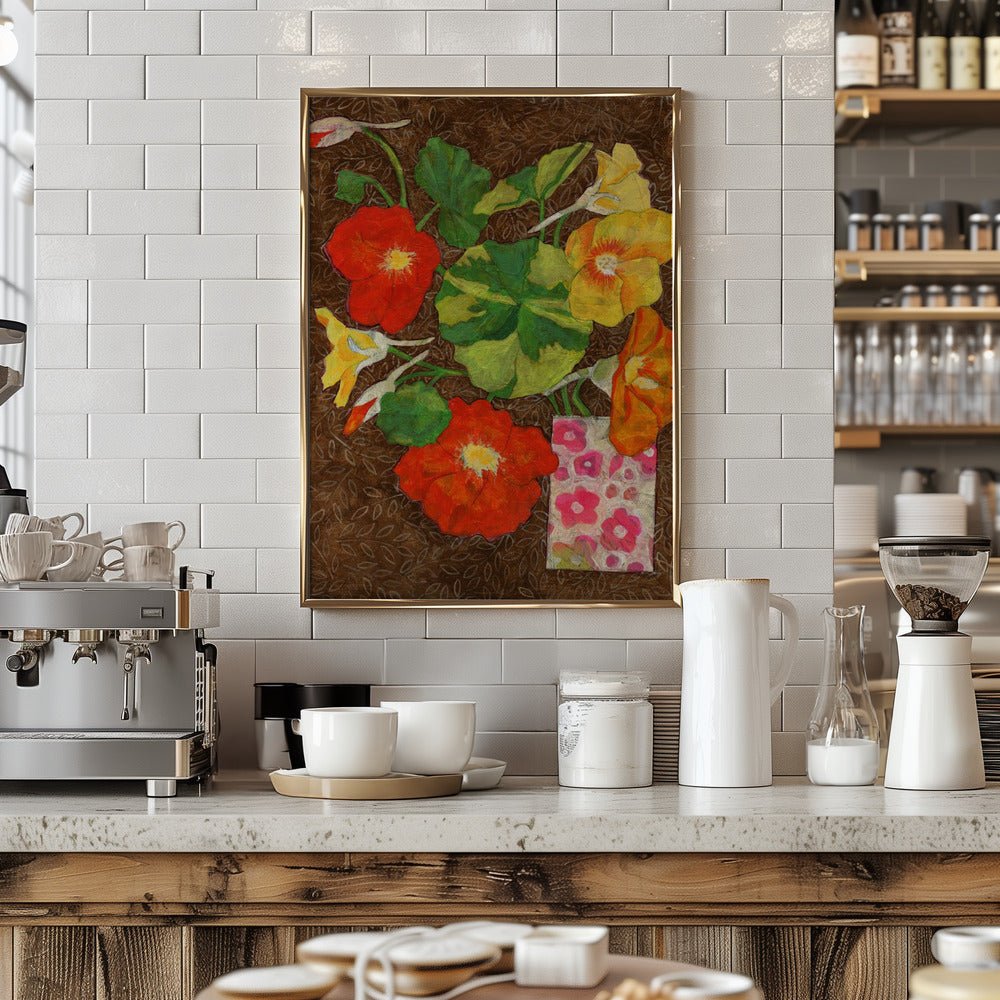 Colorful Nasturtium Flowers - Stretched Canvas, Poster or Fine Art Print - I Heart Wall Art - Poster Print, Canvas Print or Framed Art Print