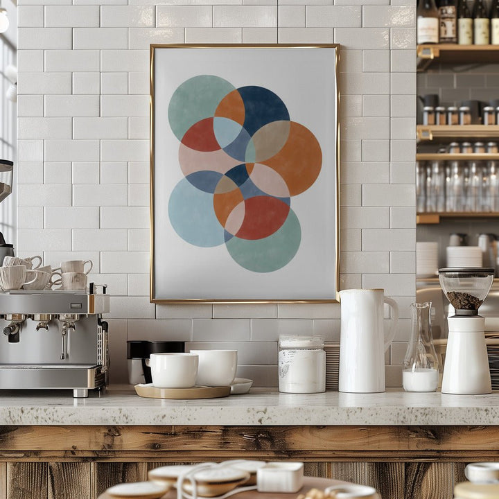 Colorful Overlapping Circles - Stretched Canvas, Poster or Fine Art Print - I Heart Wall Art - Poster Print, Canvas Print or Framed Art Print