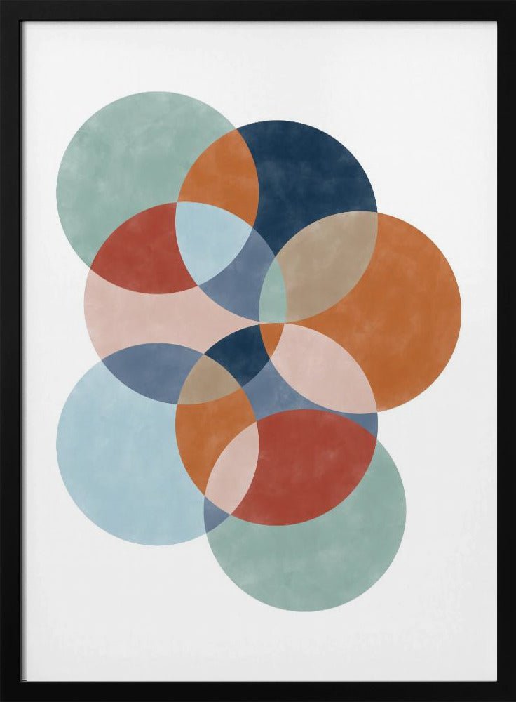 Colorful Overlapping Circles - Stretched Canvas, Poster or Fine Art Print - I Heart Wall Art - Poster Print, Canvas Print or Framed Art Print
