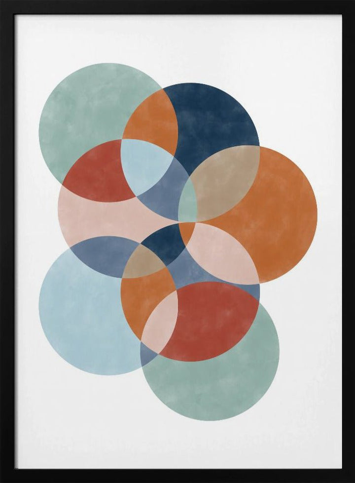 Colorful Overlapping Circles - Stretched Canvas, Poster or Fine Art Print - I Heart Wall Art - Poster Print, Canvas Print or Framed Art Print