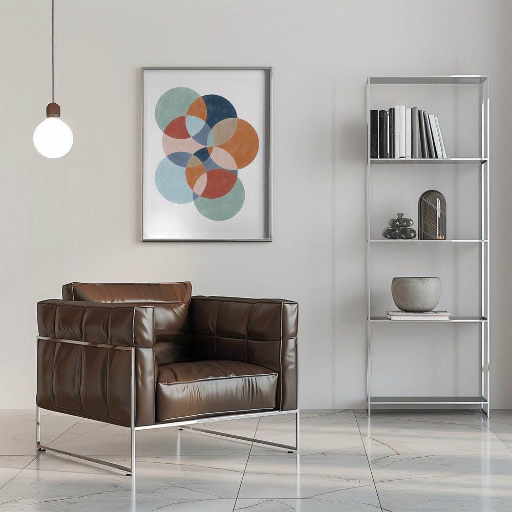 Colorful Overlapping Circles - Stretched Canvas, Poster or Fine Art Print - I Heart Wall Art - Poster Print, Canvas Print or Framed Art Print