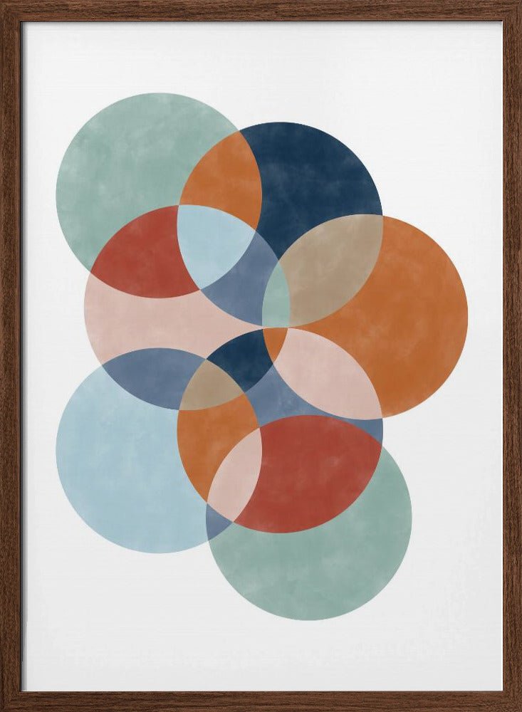 Colorful Overlapping Circles - Stretched Canvas, Poster or Fine Art Print - I Heart Wall Art - Poster Print, Canvas Print or Framed Art Print