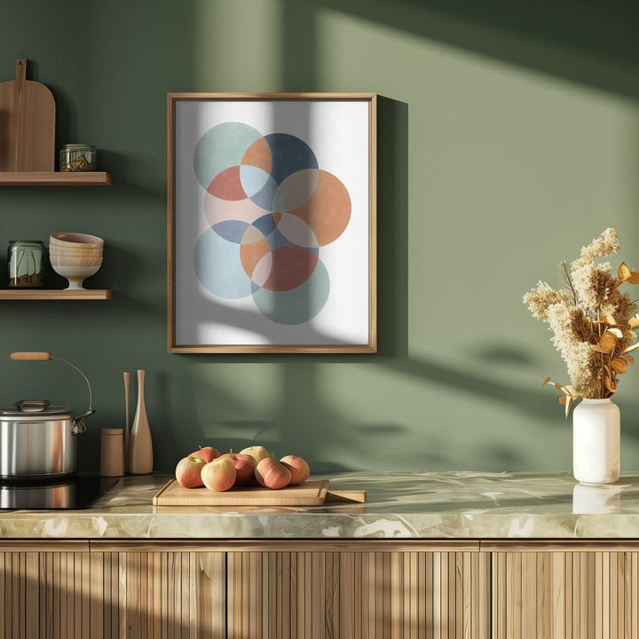 Colorful Overlapping Circles - Stretched Canvas, Poster or Fine Art Print - I Heart Wall Art - Poster Print, Canvas Print or Framed Art Print