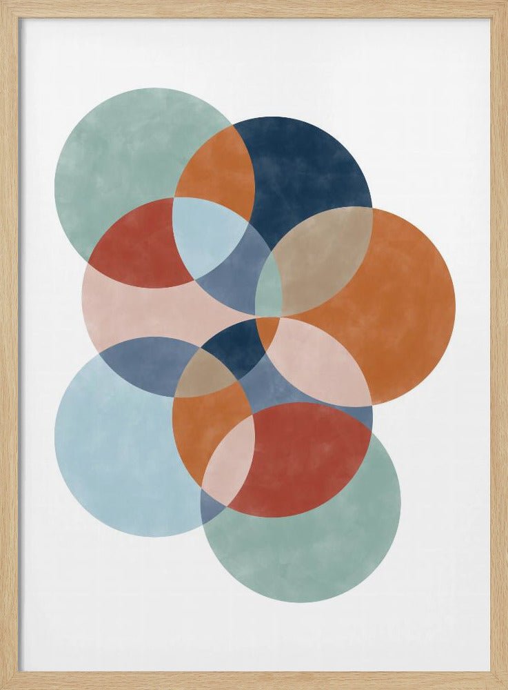 Colorful Overlapping Circles - Stretched Canvas, Poster or Fine Art Print - I Heart Wall Art - Poster Print, Canvas Print or Framed Art Print