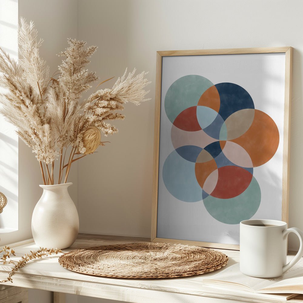 Colorful Overlapping Circles - Stretched Canvas, Poster or Fine Art Print - I Heart Wall Art - Poster Print, Canvas Print or Framed Art Print