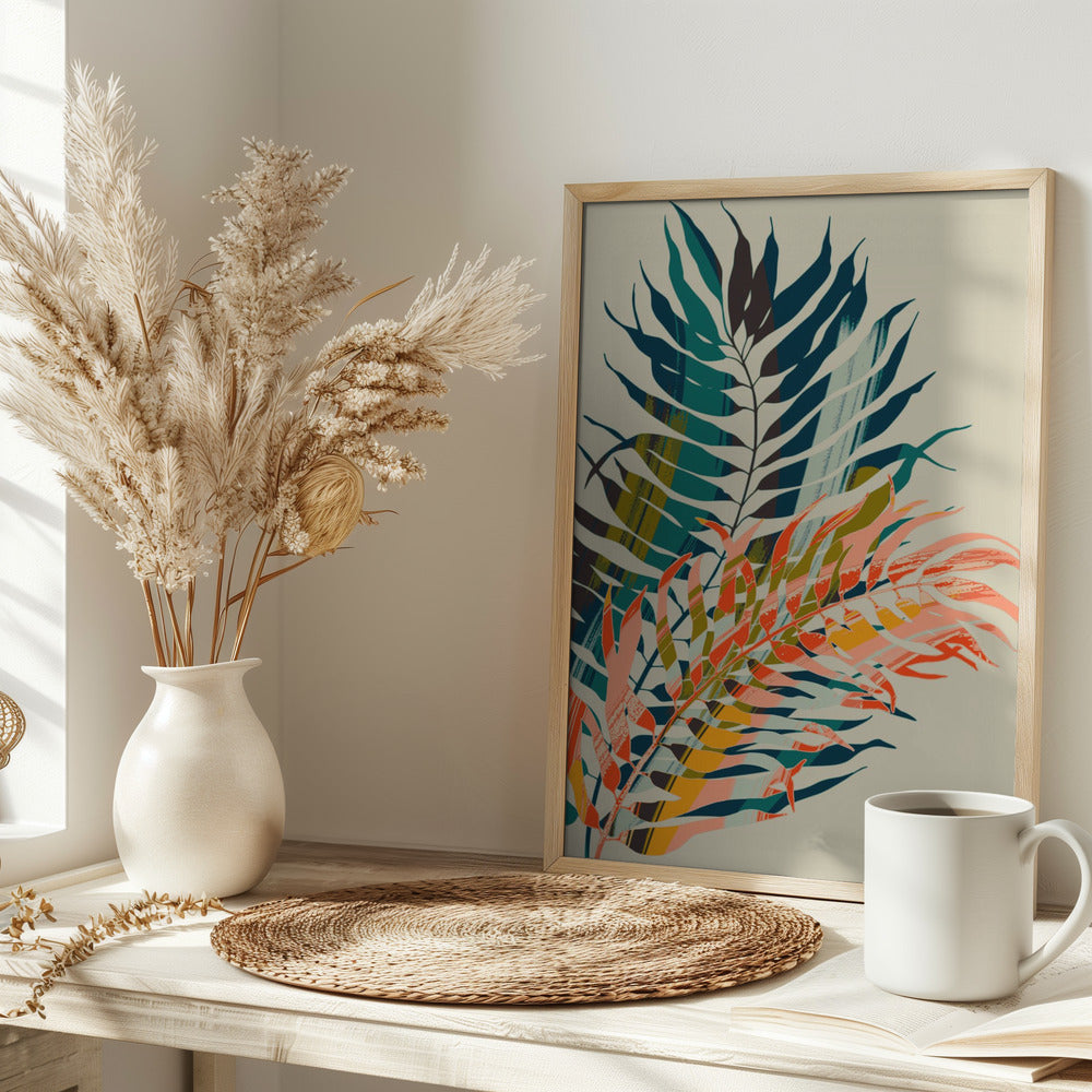 Colorful Palm Leaves - Stretched Canvas, Poster or Fine Art Print I Heart Wall Art