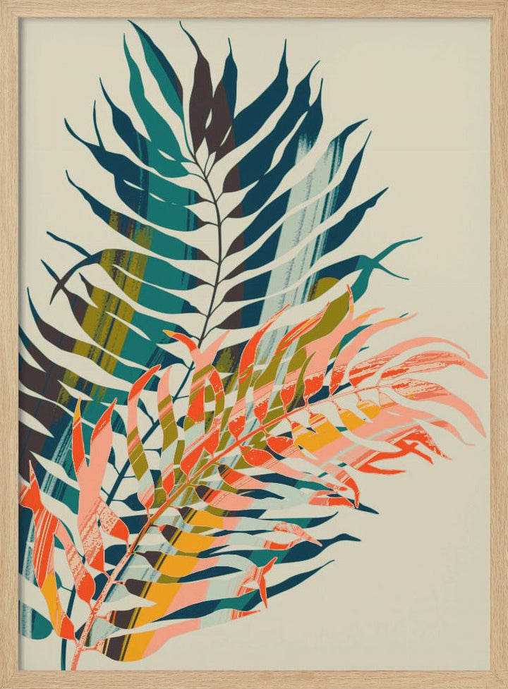 Colorful Palm Leaves - Stretched Canvas, Poster or Fine Art Print I Heart Wall Art
