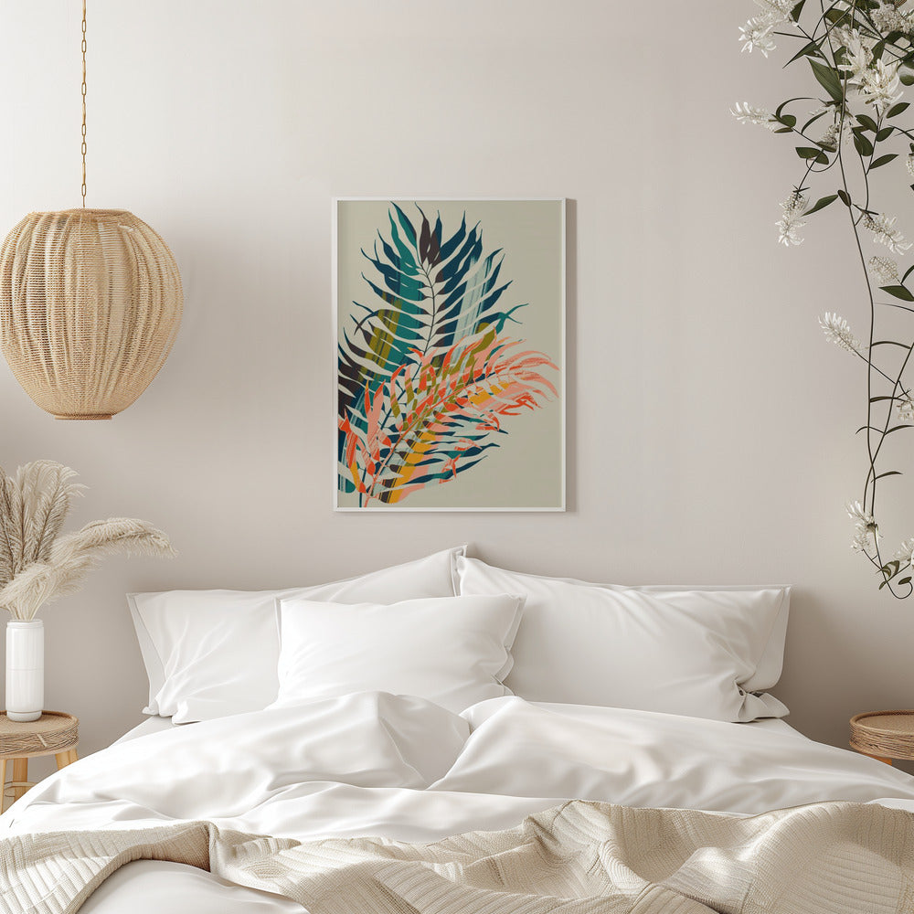 Colorful Palm Leaves - Stretched Canvas, Poster or Fine Art Print I Heart Wall Art