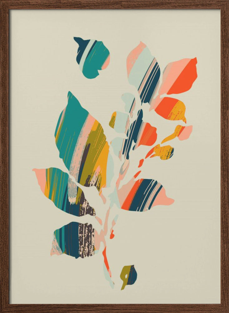 Colorful Poplar Tree Leaf - Stretched Canvas, Poster or Fine Art Print I Heart Wall Art