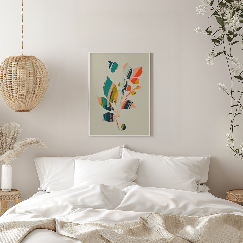Colorful Poplar Tree Leaf - Stretched Canvas, Poster or Fine Art Print I Heart Wall Art