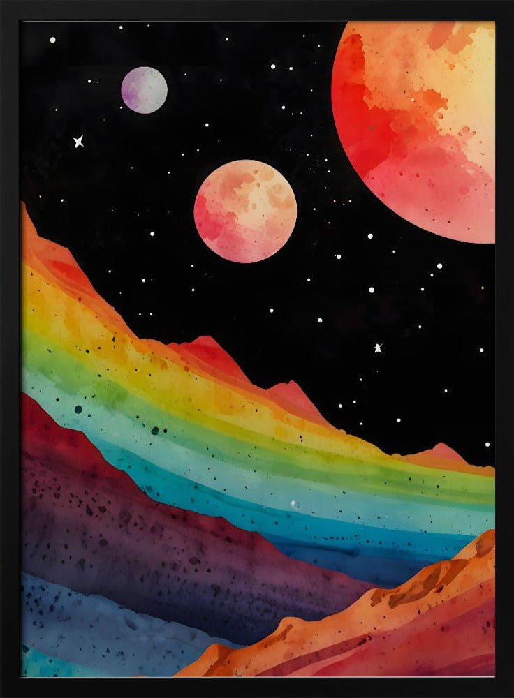 Colorful Rainbow Mountains - Stretched Canvas or Fine Art Print - I Heart Wall Art - Poster Print, Canvas Print or Framed Art Print