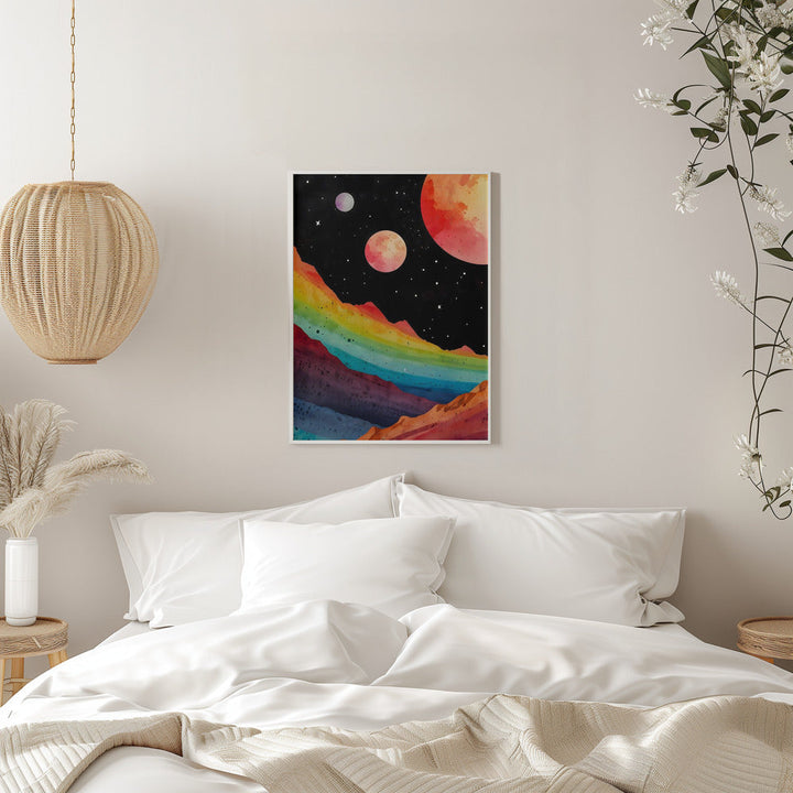 Colorful Rainbow Mountains - Stretched Canvas, Poster or Fine Art Print I Heart Wall Art