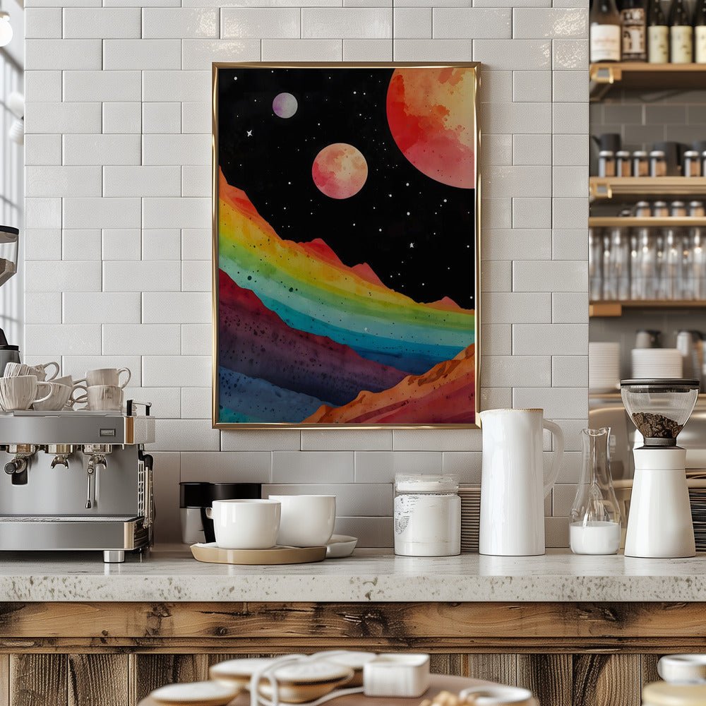 Colorful Rainbow Mountains - Stretched Canvas or Fine Art Print - I Heart Wall Art - Poster Print, Canvas Print or Framed Art Print