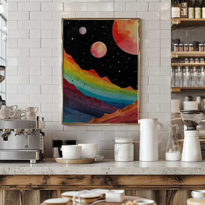 Colorful Rainbow Mountains - Stretched Canvas or Fine Art Print - I Heart Wall Art - Poster Print, Canvas Print or Framed Art Print