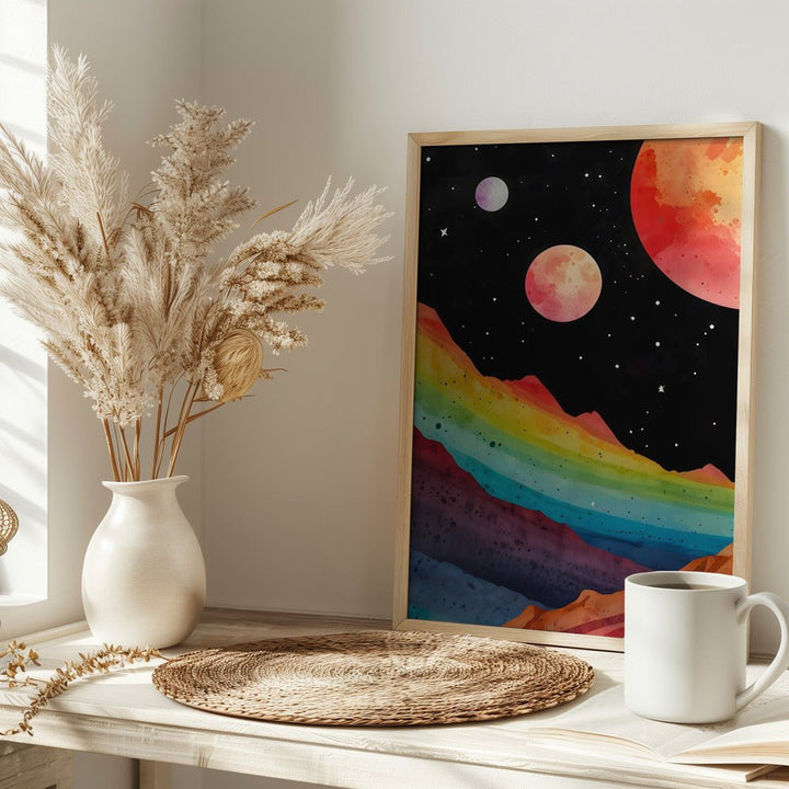 Colorful Rainbow Mountains - Stretched Canvas or Fine Art Print - I Heart Wall Art - Poster Print, Canvas Print or Framed Art Print