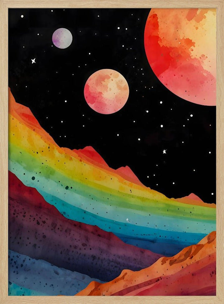 Colorful Rainbow Mountains - Stretched Canvas or Fine Art Print - I Heart Wall Art - Poster Print, Canvas Print or Framed Art Print