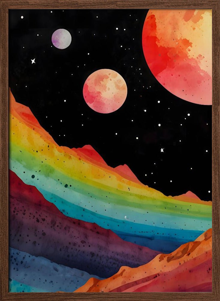 Colorful Rainbow Mountains - Stretched Canvas or Fine Art Print - I Heart Wall Art - Poster Print, Canvas Print or Framed Art Print