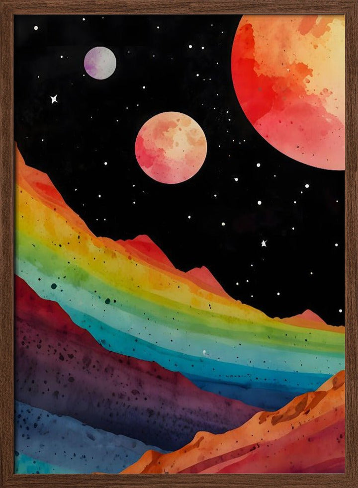 Colorful Rainbow Mountains - Stretched Canvas or Fine Art Print - I Heart Wall Art - Poster Print, Canvas Print or Framed Art Print