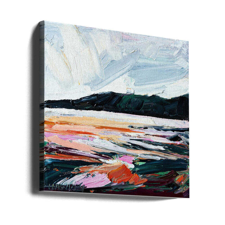 Colorful Textured Seascape - Square Stretched Canvas, Poster or Fine Art Print by Angela Hawkey - I Heart Wall Art - Poster Print, Canvas Print or Framed Art Print