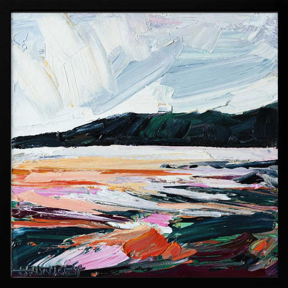 Colorful Textured Seascape - Square Stretched Canvas, Poster or Fine Art Print by Angela Hawkey - I Heart Wall Art - Poster Print, Canvas Print or Framed Art Print