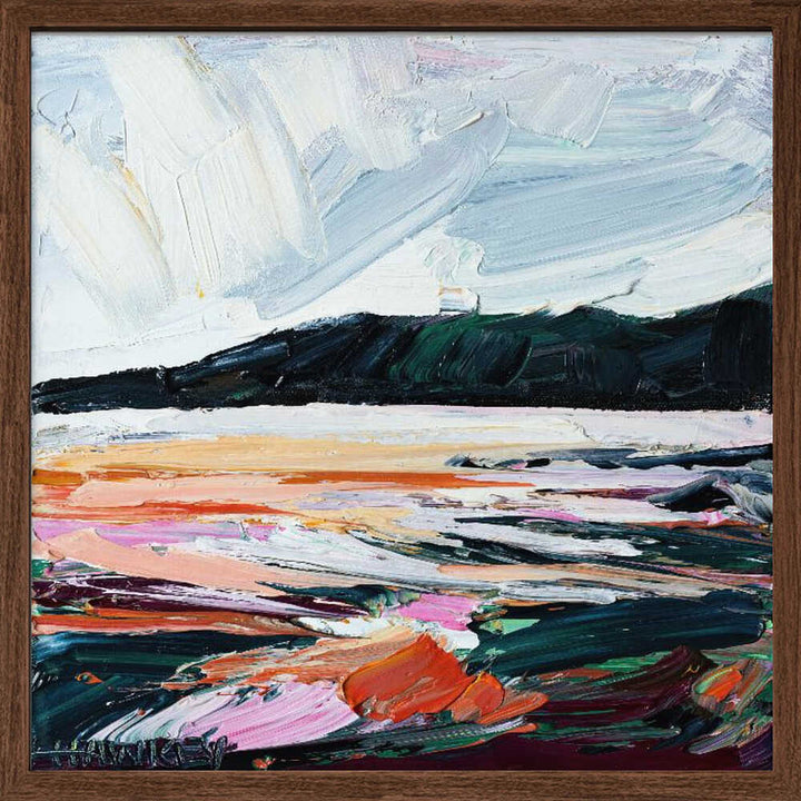 Colorful Textured Seascape - Square Stretched Canvas, Poster or Fine Art Print by Angela Hawkey - I Heart Wall Art - Poster Print, Canvas Print or Framed Art Print