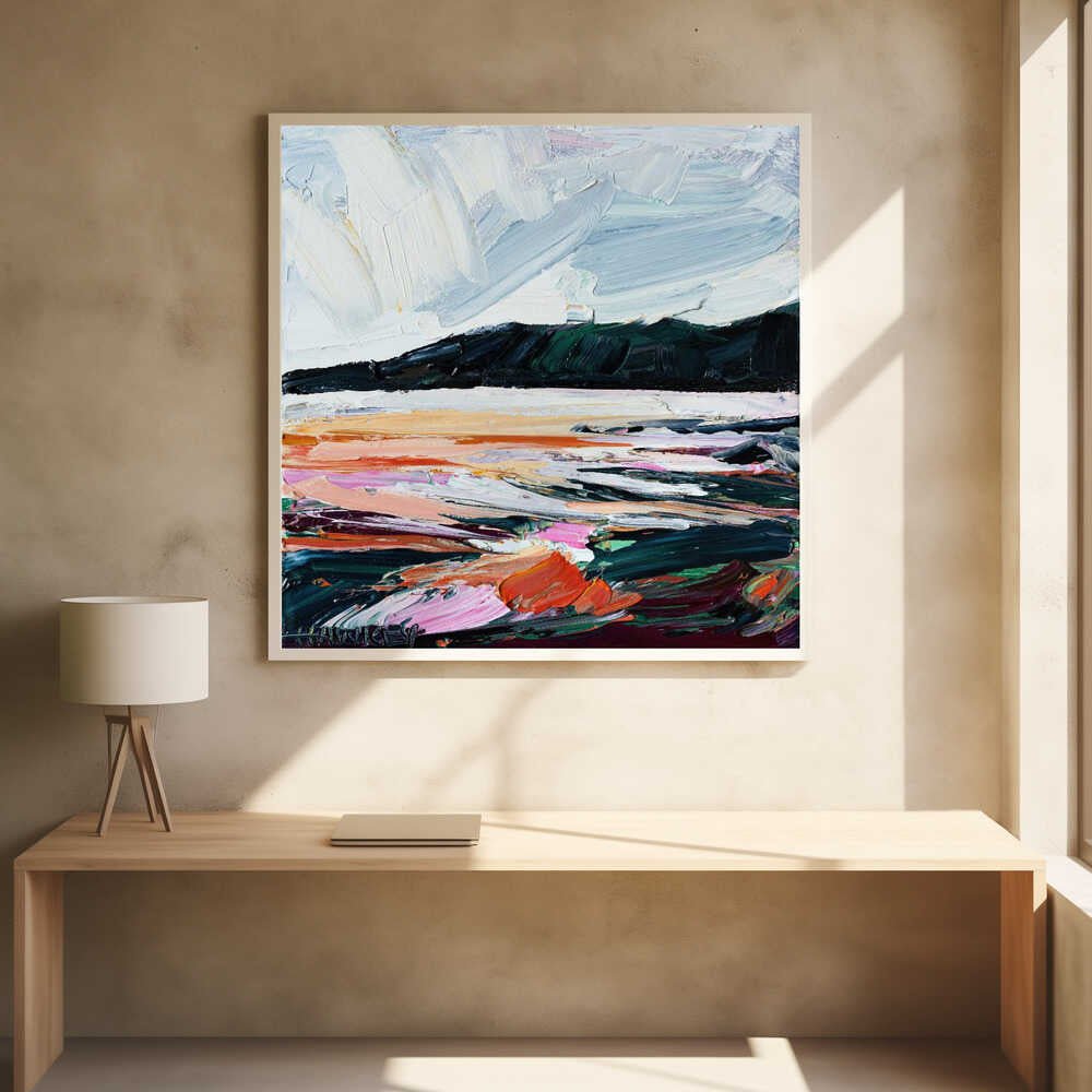Colorful Textured Seascape - Square Stretched Canvas, Poster or Fine Art Print by Angela Hawkey - I Heart Wall Art - Poster Print, Canvas Print or Framed Art Print