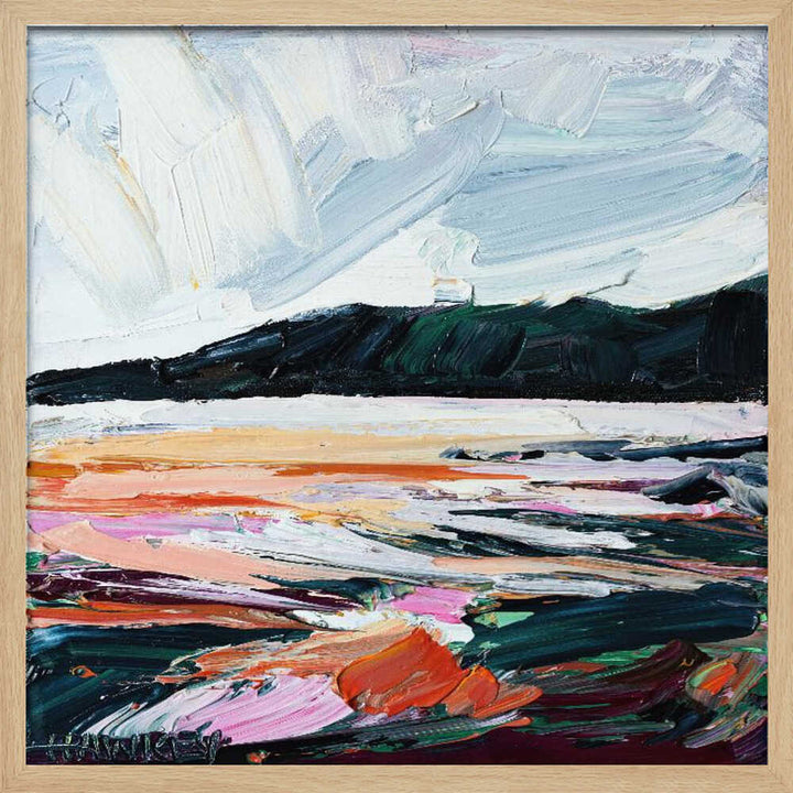 Colorful Textured Seascape - Square Stretched Canvas, Poster or Fine Art Print by Angela Hawkey - I Heart Wall Art - Poster Print, Canvas Print or Framed Art Print