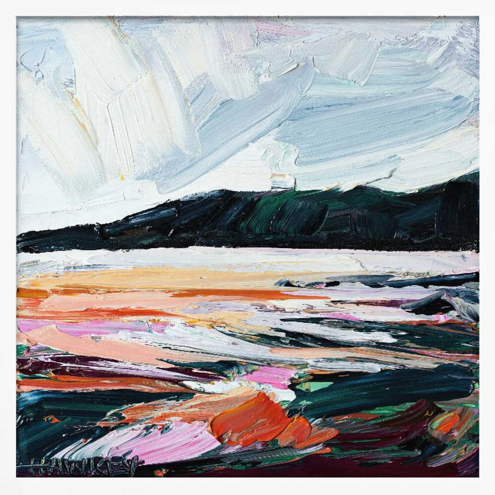 Colorful Textured Seascape - Square Stretched Canvas, Poster or Fine Art Print by Angela Hawkey - I Heart Wall Art - Poster Print, Canvas Print or Framed Art Print