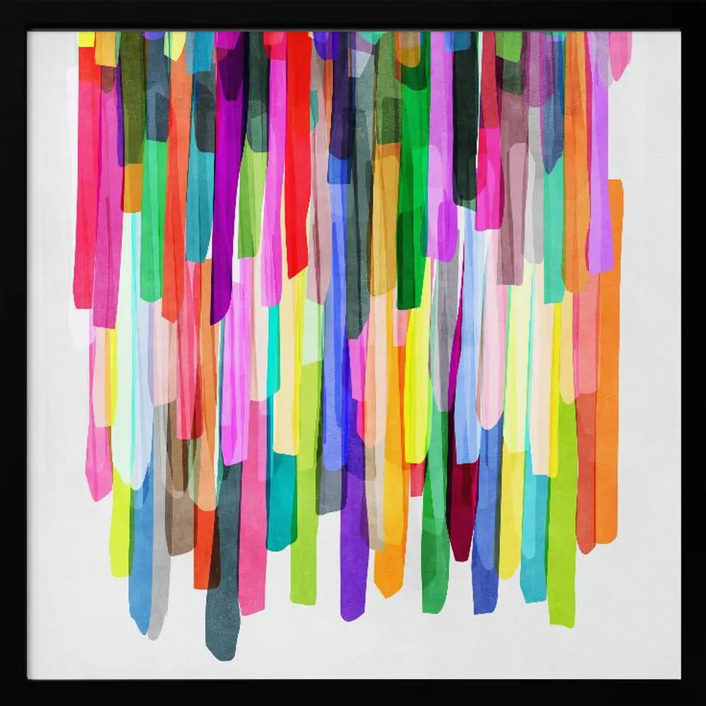Colorful Stripes 4 - Square Stretched Canvas, Poster or Fine Art Print I Heart Wall Art