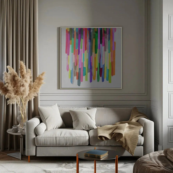 Colorful Stripes 4 - Square Stretched Canvas, Poster or Fine Art Print I Heart Wall Art