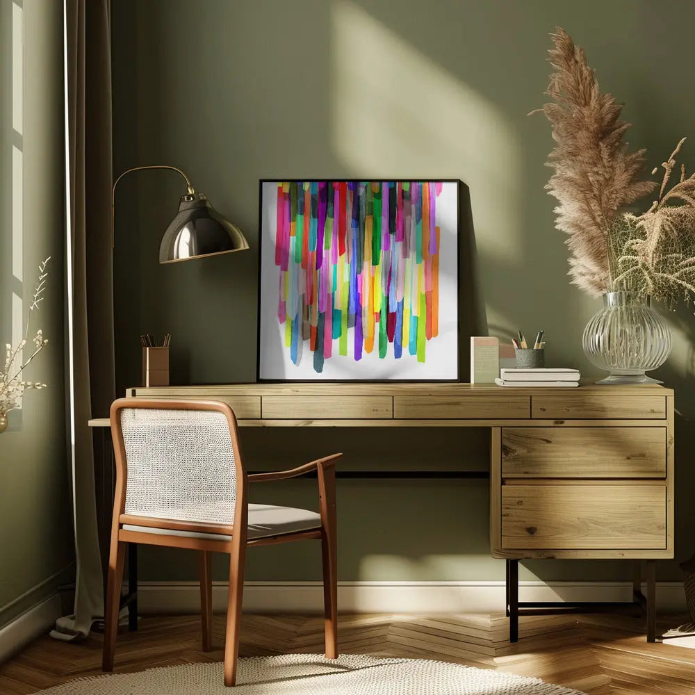 Colorful Stripes 4 - Square Stretched Canvas, Poster or Fine Art Print I Heart Wall Art