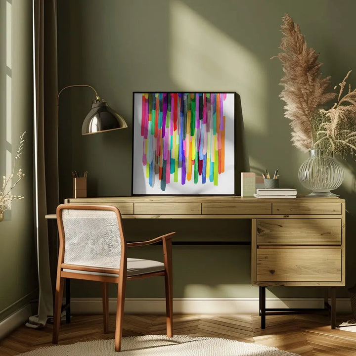 Colorful Stripes 4 - Square Stretched Canvas, Poster or Fine Art Print I Heart Wall Art