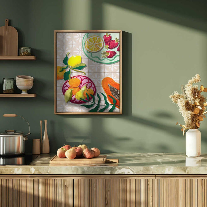 Colorful Summer Fruits - Stretched Canvas, Poster or Fine Art Print - I Heart Wall Art - Poster Print, Canvas Print or Framed Art Print