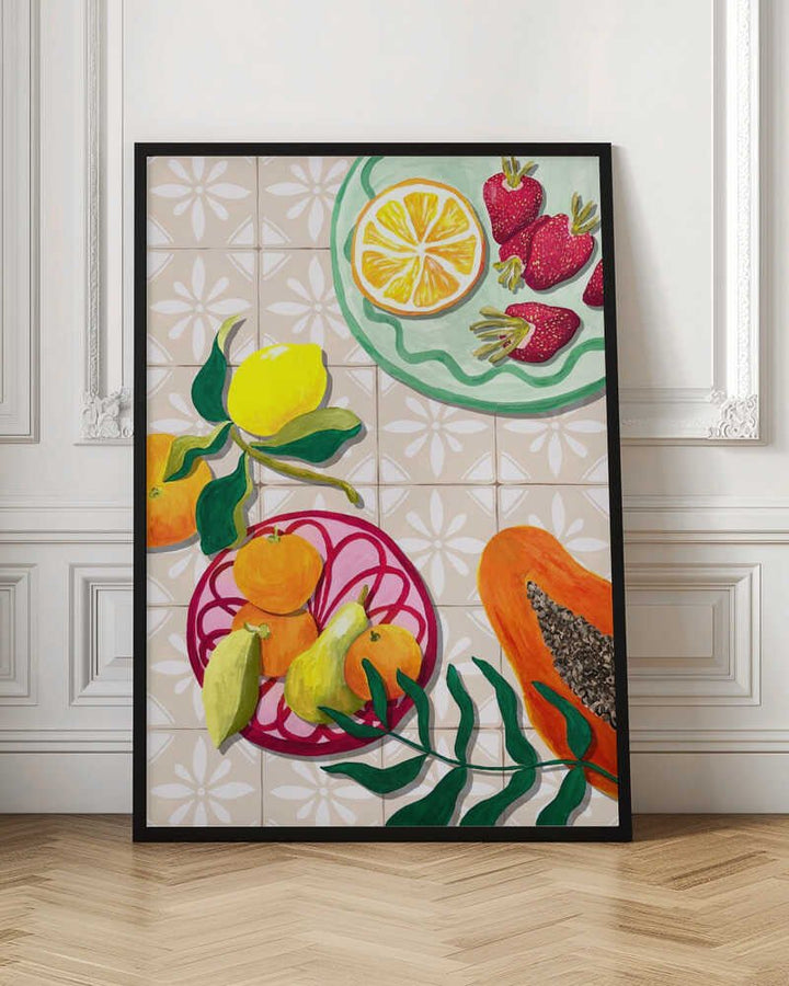 Colorful Summer Fruits - Stretched Canvas, Poster or Fine Art Print - I Heart Wall Art - Poster Print, Canvas Print or Framed Art Print