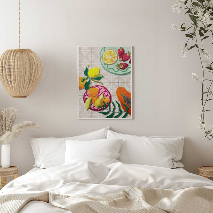 Colorful Summer Fruits - Stretched Canvas, Poster or Fine Art Print - I Heart Wall Art - Poster Print, Canvas Print or Framed Art Print