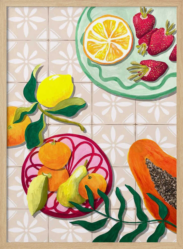 Colorful Summer Fruits - Stretched Canvas, Poster or Fine Art Print - I Heart Wall Art - Poster Print, Canvas Print or Framed Art Print