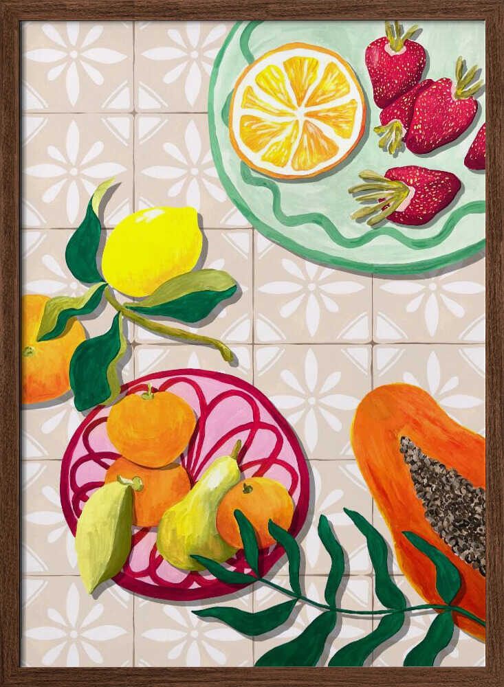 Colorful Summer Fruits - Stretched Canvas, Poster or Fine Art Print - I Heart Wall Art - Poster Print, Canvas Print or Framed Art Print