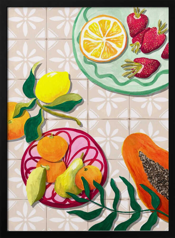 Colorful Summer Fruits - Stretched Canvas, Poster or Fine Art Print - I Heart Wall Art - Poster Print, Canvas Print or Framed Art Print