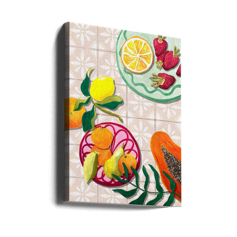 Colorful Summer Fruits - Stretched Canvas, Poster or Fine Art Print - I Heart Wall Art - Poster Print, Canvas Print or Framed Art Print