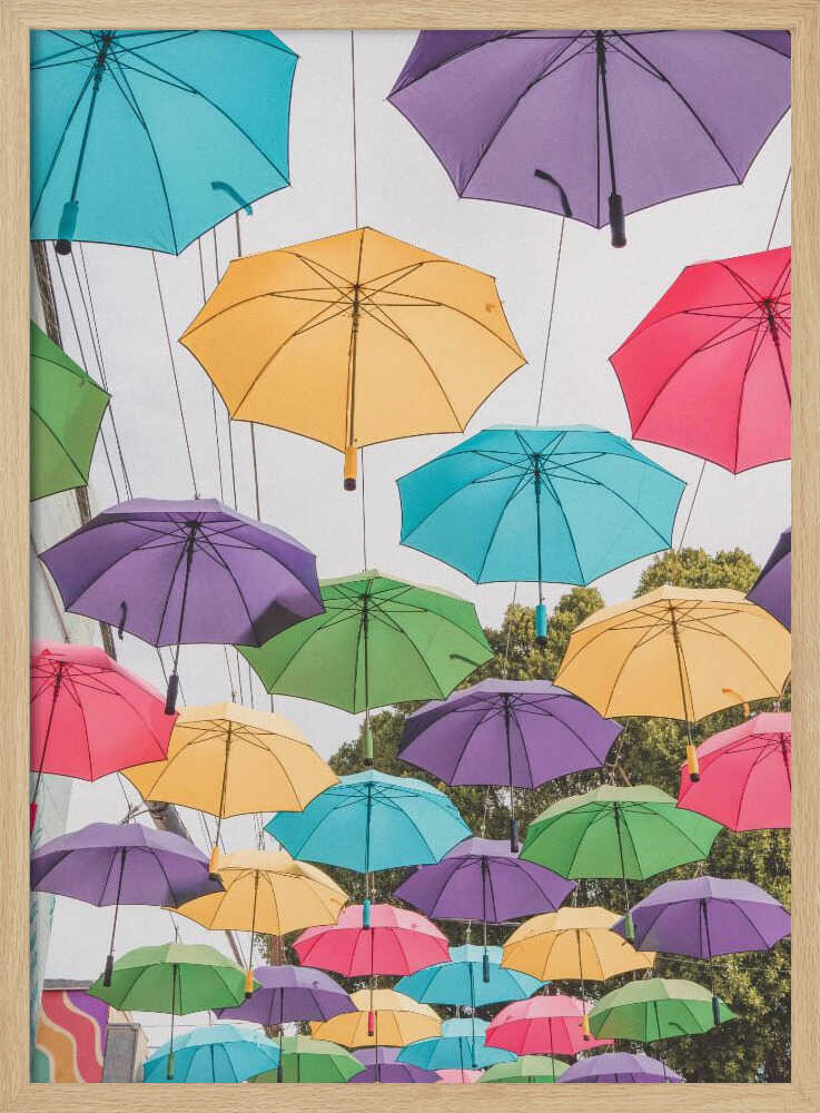 Colorful Umbrellas - Stretched Canvas, Poster or Fine Art Print - I Heart Wall Art - Poster Print, Canvas Print or Framed Art Print