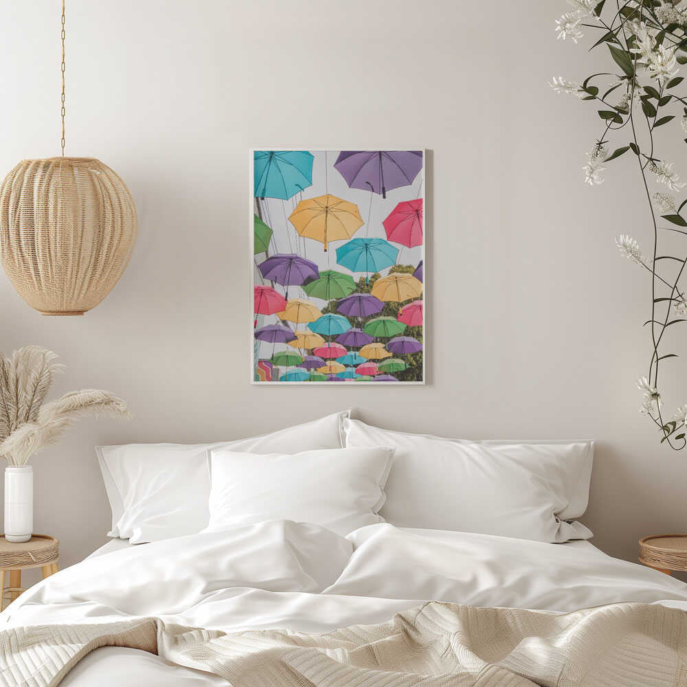 Colorful Umbrellas - Stretched Canvas, Poster or Fine Art Print - I Heart Wall Art - Poster Print, Canvas Print or Framed Art Print