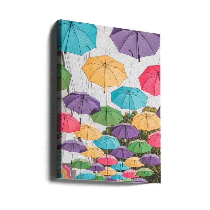 Colorful Umbrellas - Stretched Canvas, Poster or Fine Art Print - I Heart Wall Art - Poster Print, Canvas Print or Framed Art Print